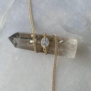 Micro Druzy Wrap Bracelet • Platinum mini druzy
